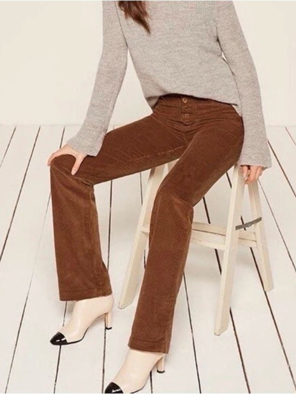 reformation courduroy winnie pants toffee size 26